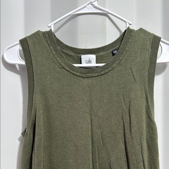 Cabi 5461 Olive Green Sleeveless Sweater Top - Picture 2 of 4